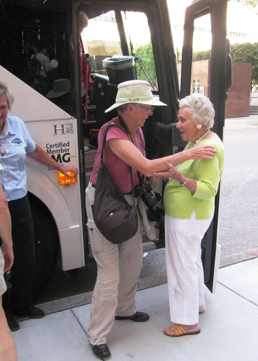 Joan Wood thanking Betty Walker, our tour guide for the day