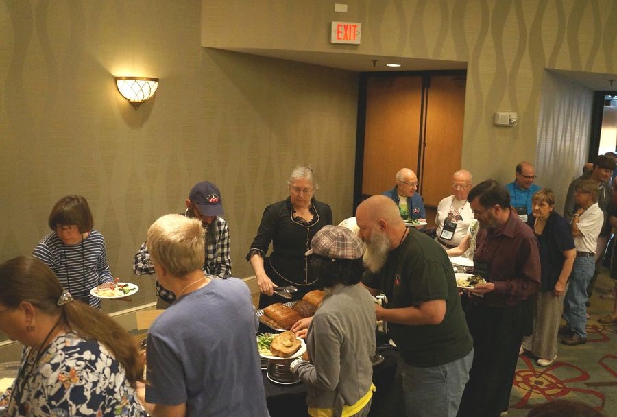 Buffet line at the Saturday luncheon
