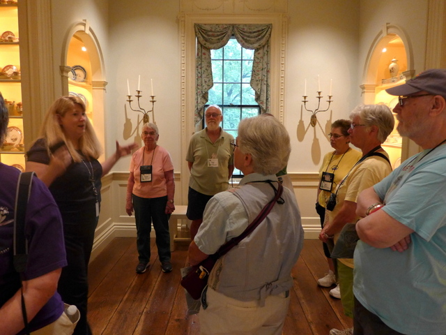 Docent discussing the history of the house