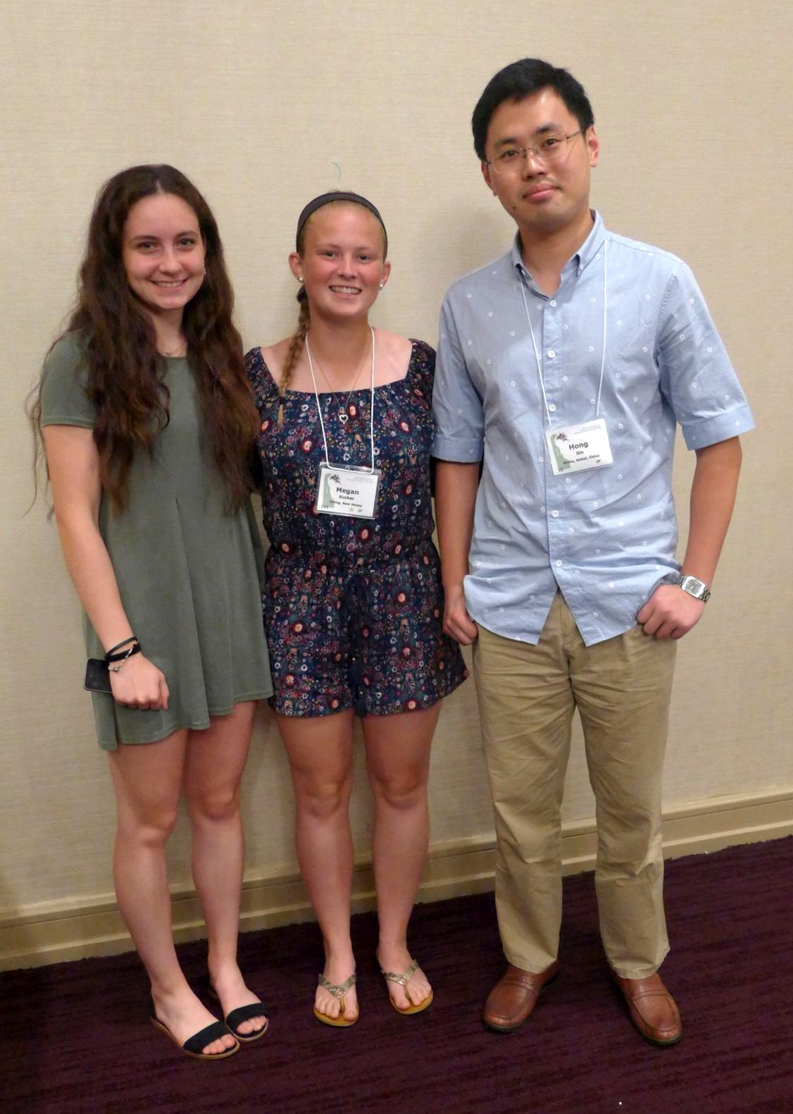 Student Grant Recipients Claire Garcia, Megan Kucker,  Hong Xin