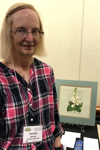 Connie Rowley with her award-winning arts needlework entry
